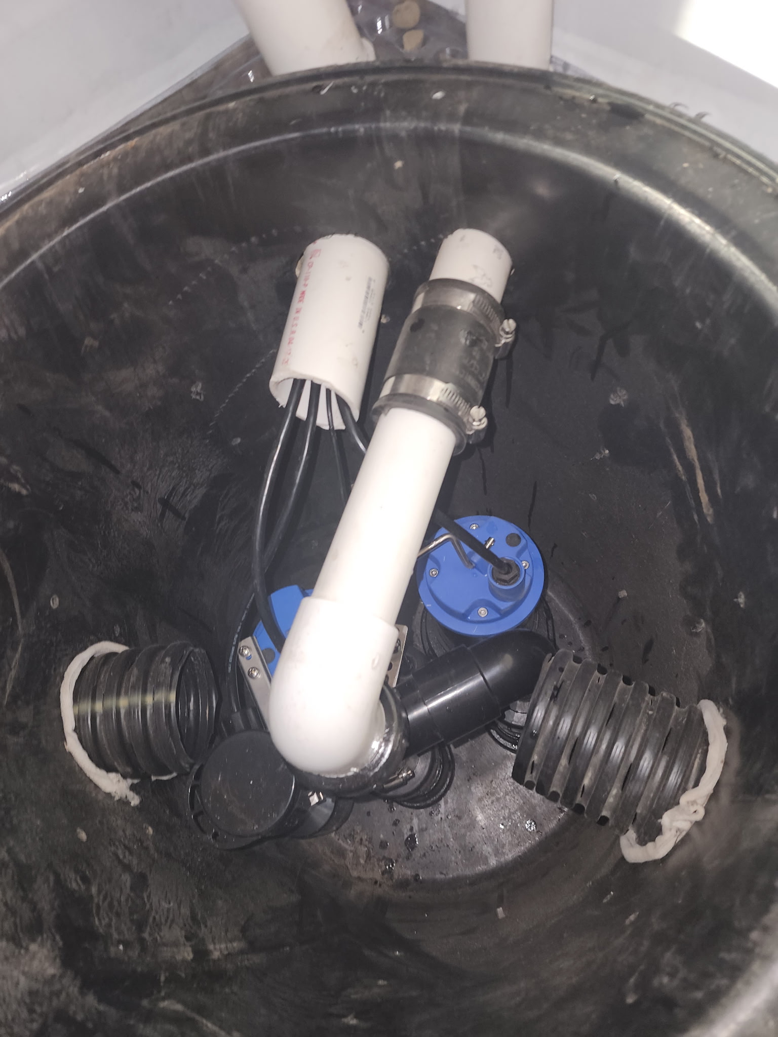 High-capacity sump pump installed in basin with backup — Overland Park, KS