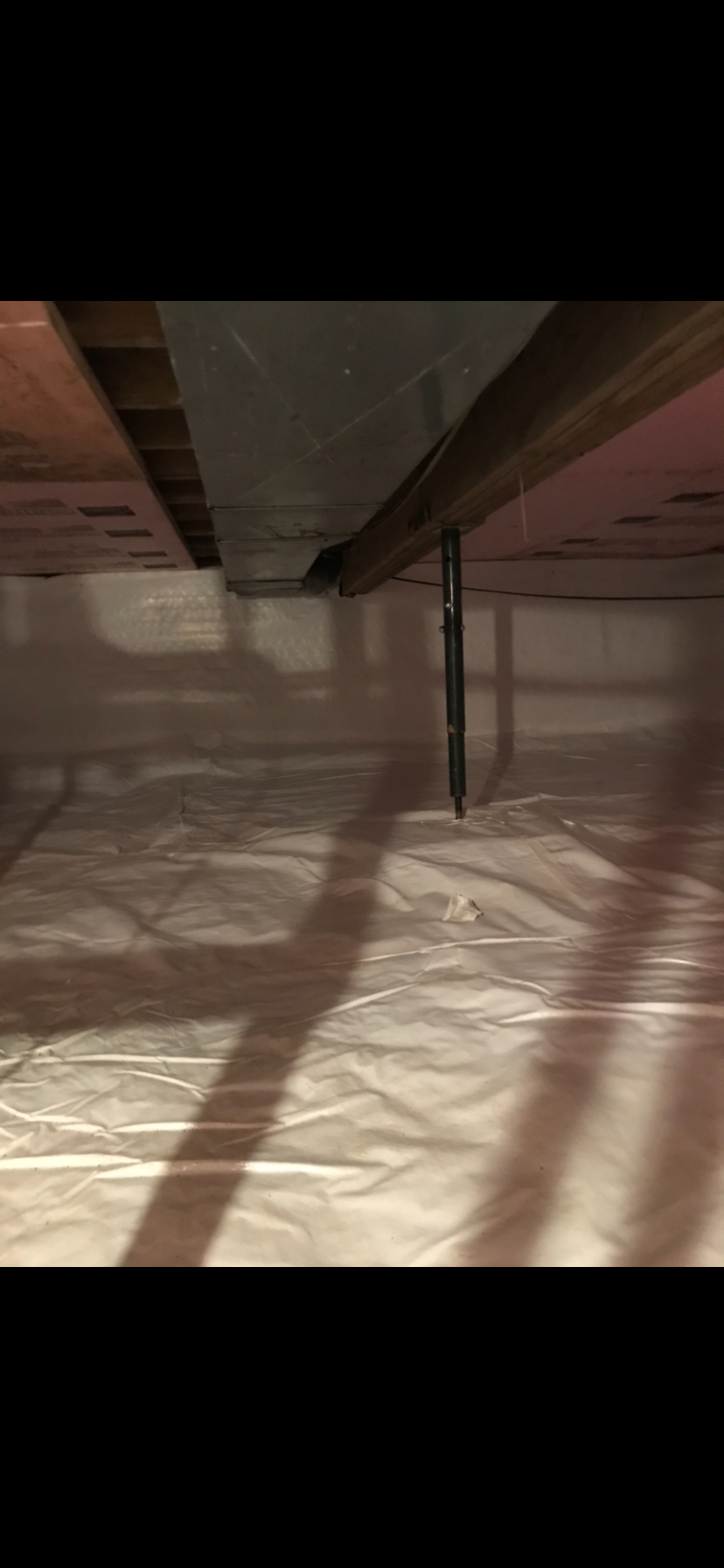 Sealed crawlspace with vapor barrier covering floor and walls — Ankeny, IA