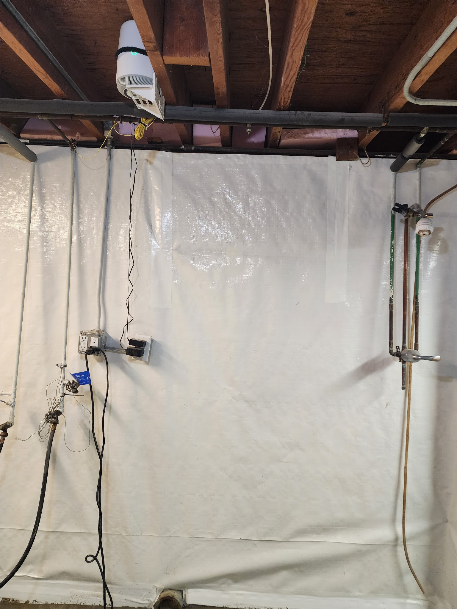 Dehumidifier and vapor barrier installed in basement — Lenexa, KS
