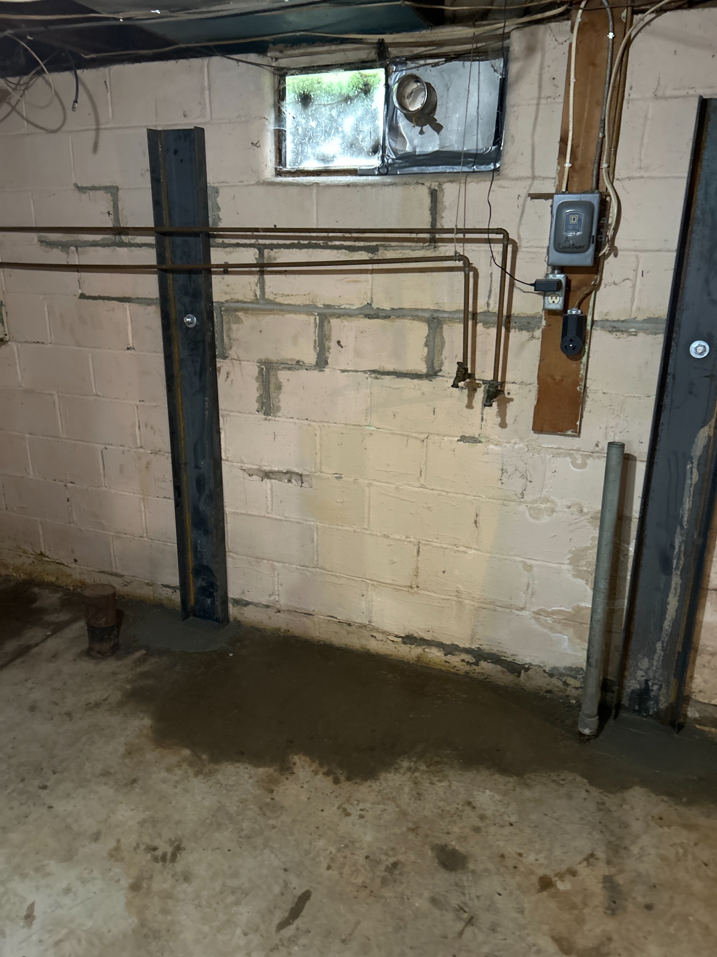 Completed wall bracing system in block basement — Independence, MO