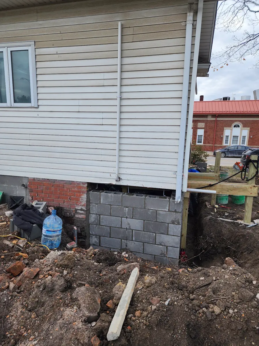 New concrete footing poured and curing — Ankeny, IA