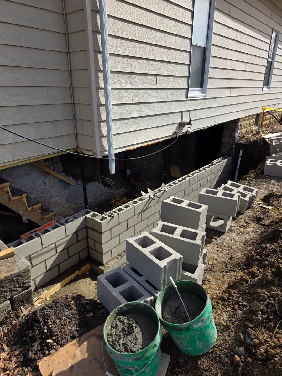 Completed foundation wall replacement project — Kearney, Missouri
