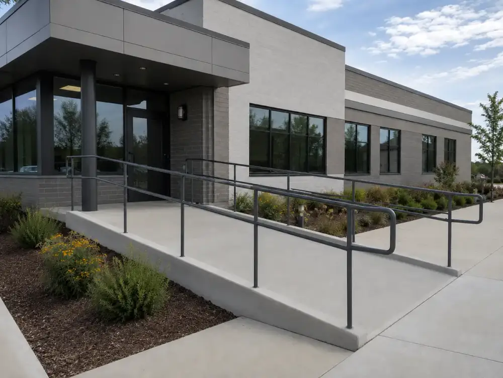 ADA-compliant concrete ramp by JLB in Ames, Iowa