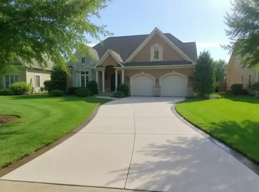 Concrete driveway poured by JLB in Ankeny, Iowa