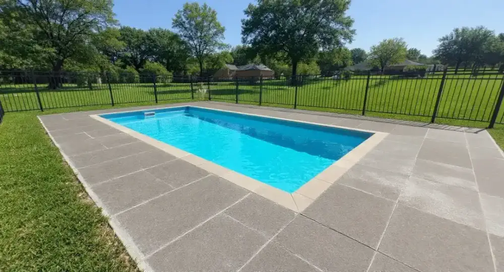 Scored concrete pool deck pattern — pool decks by JLB in Ames, Iowa