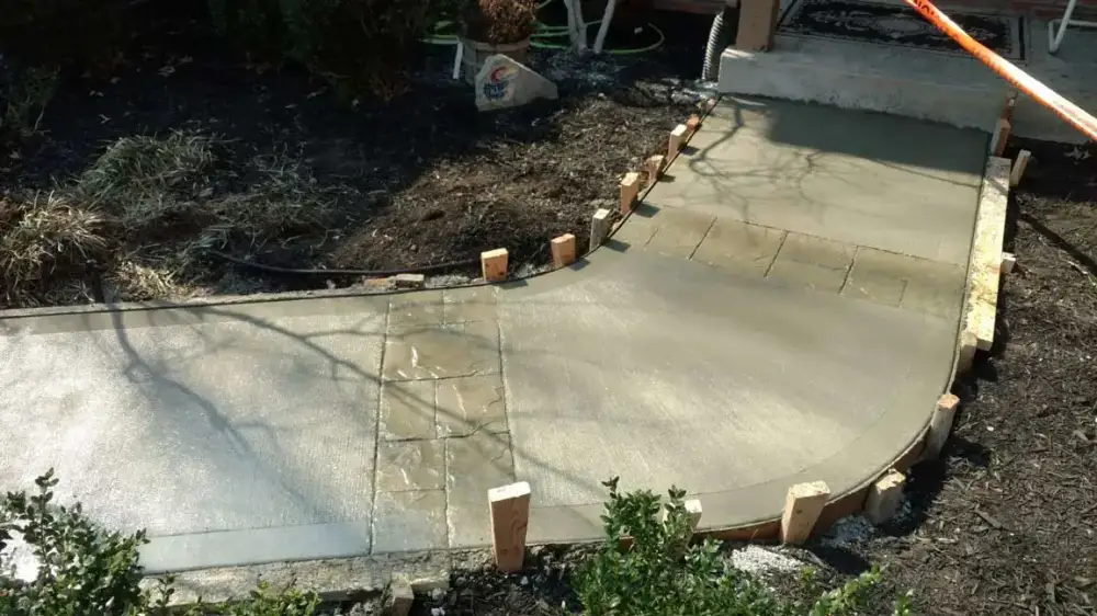 Concrete walkway being formed — sidewalks by JLB in Clive, Iowa