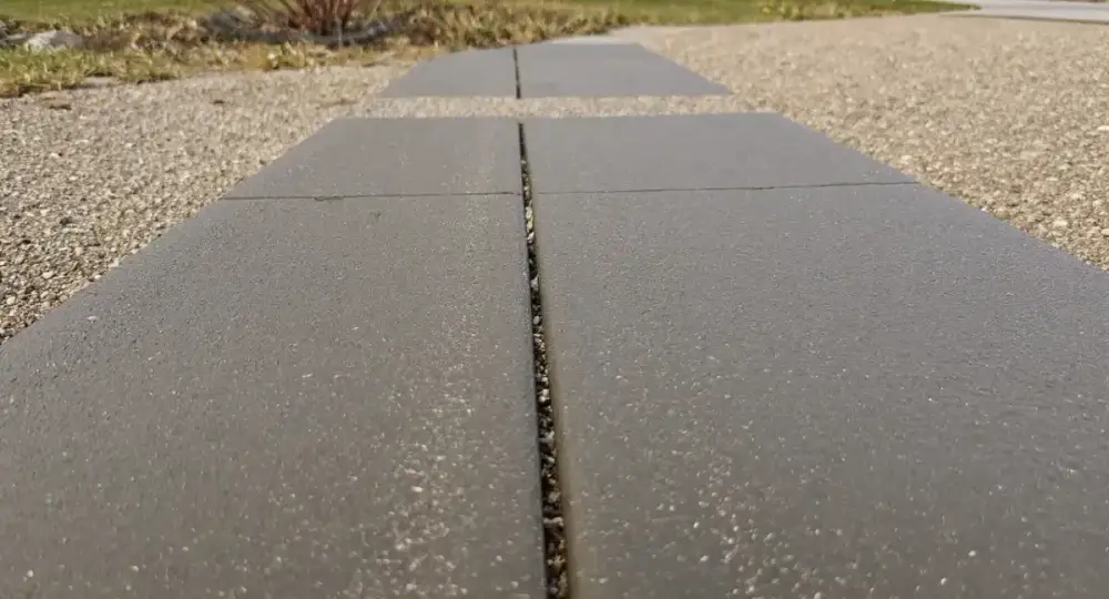 Broom-finished concrete sidewalk panel and joint — sidewalks by JLB in Clive, Iowa