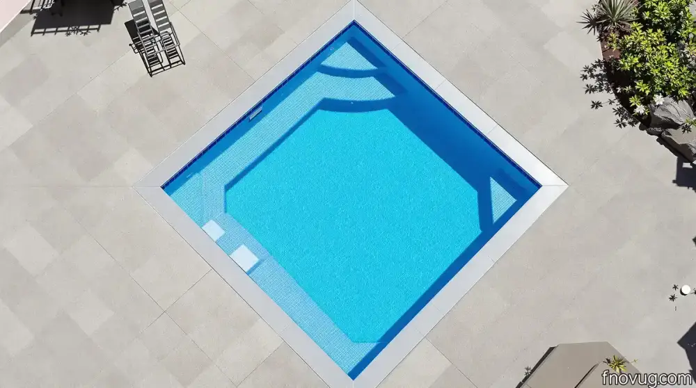 Pool Installation in West Des Moines, Iowa — Deck pitch that sheds snowmelt away from the house