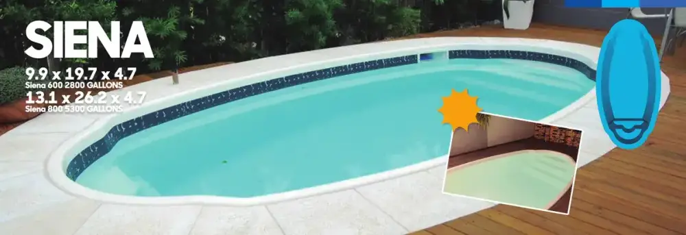 Exclusive Pools Siena fiberglass pool shell — pool installation by JLB in West Des Moines, Iowa