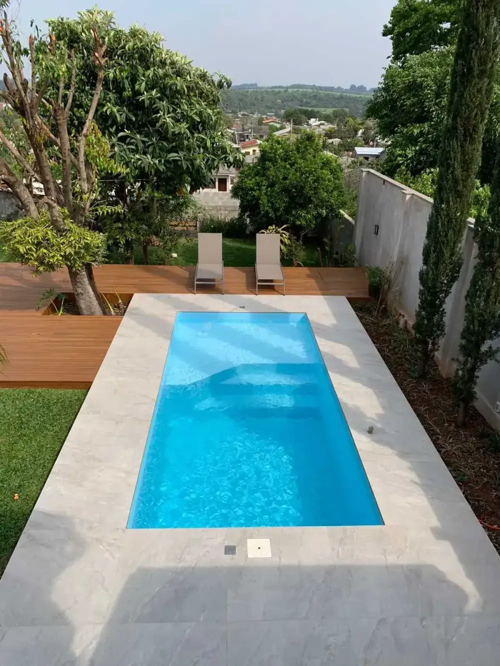 Kisol Infinity Praia fiberglass pool shell — pool installation by JLB in West Des Moines, Iowa