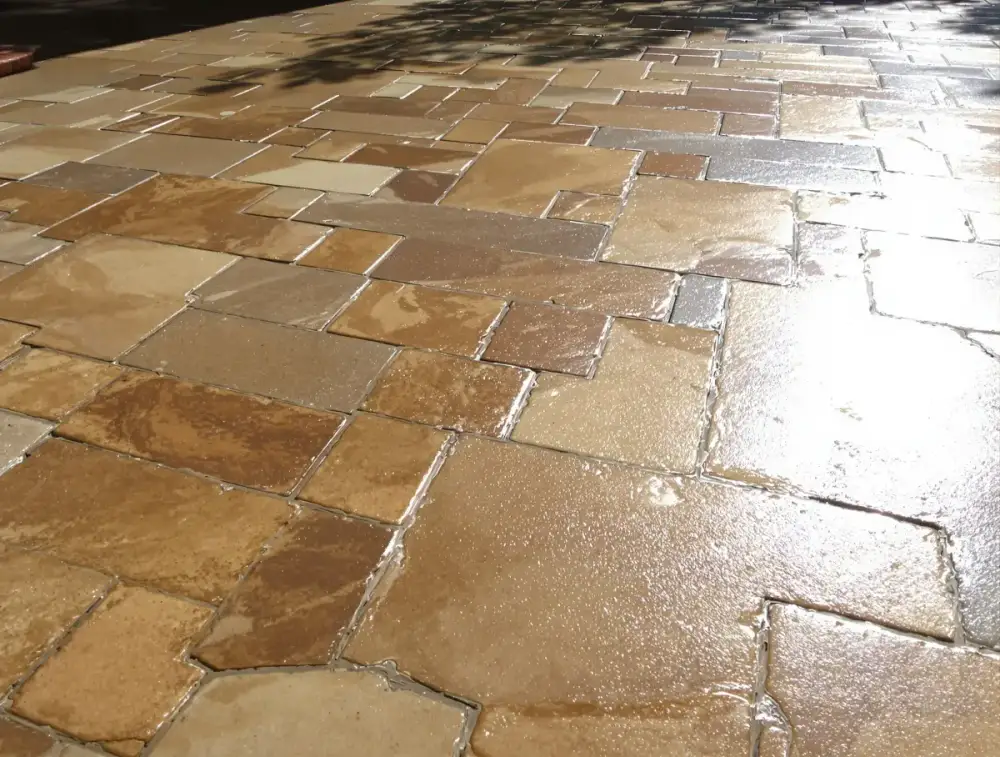 Ashlar stamped concrete detail — stamped concrete by JLB in Ankeny, Iowa