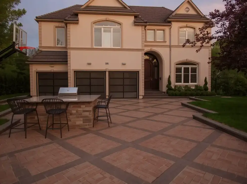 Herringbone stamped concrete — stamped concrete by JLB in Ankeny, Iowa