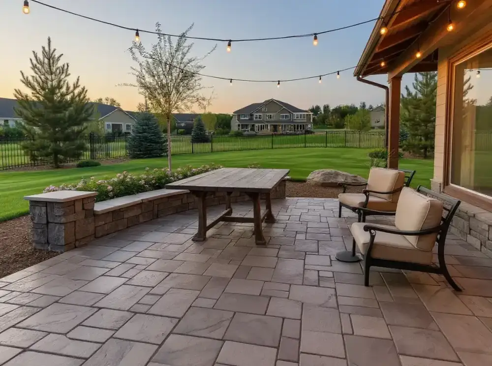 Sandstone slate stamped concrete — stamped concrete by JLB in Ankeny, Iowa