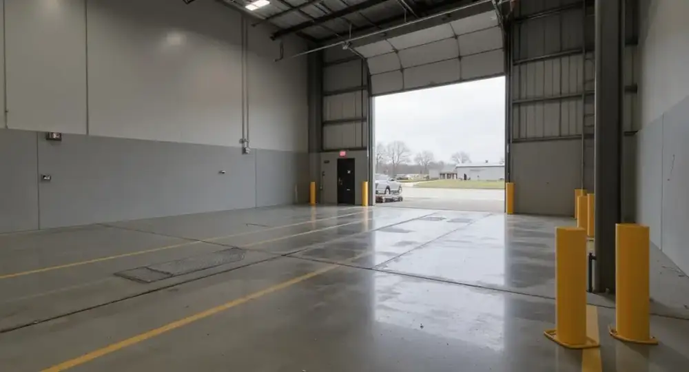 Warehouse loading dock concrete floor — industrial floors by JLB in Ankeny, Iowa