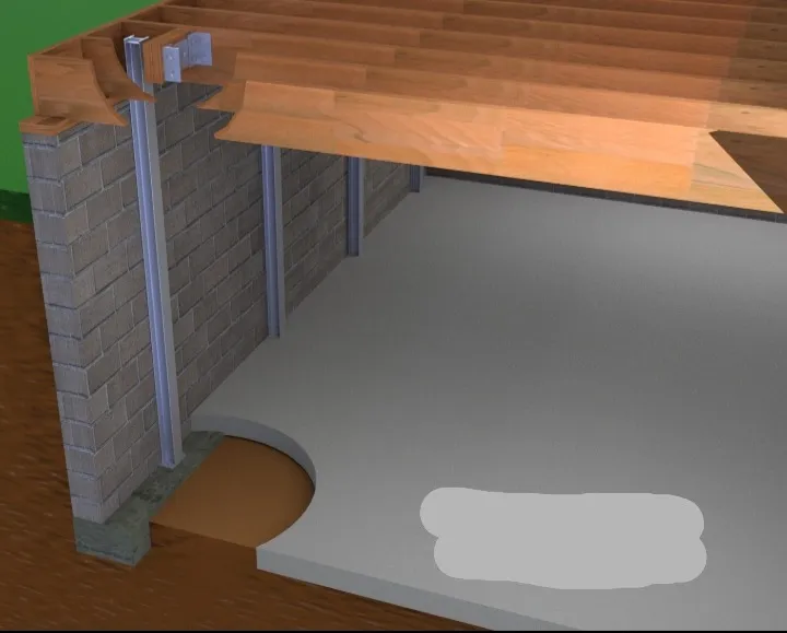 JLB steel brace system reinforces failing foundation wall in Bonner Springs, KS