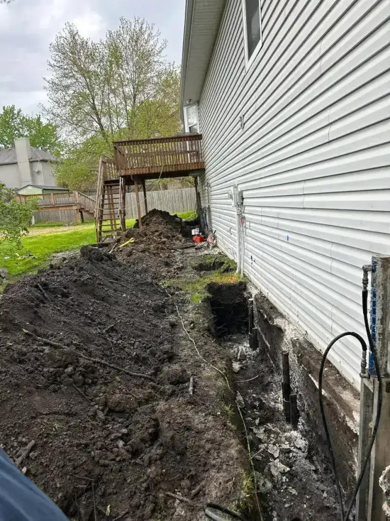 Excavation for push pier installation