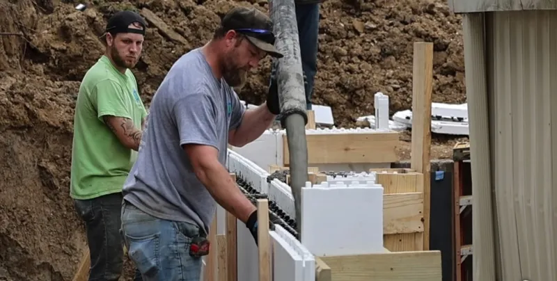 JLB crew performing a foundation pour near Hampton, IA