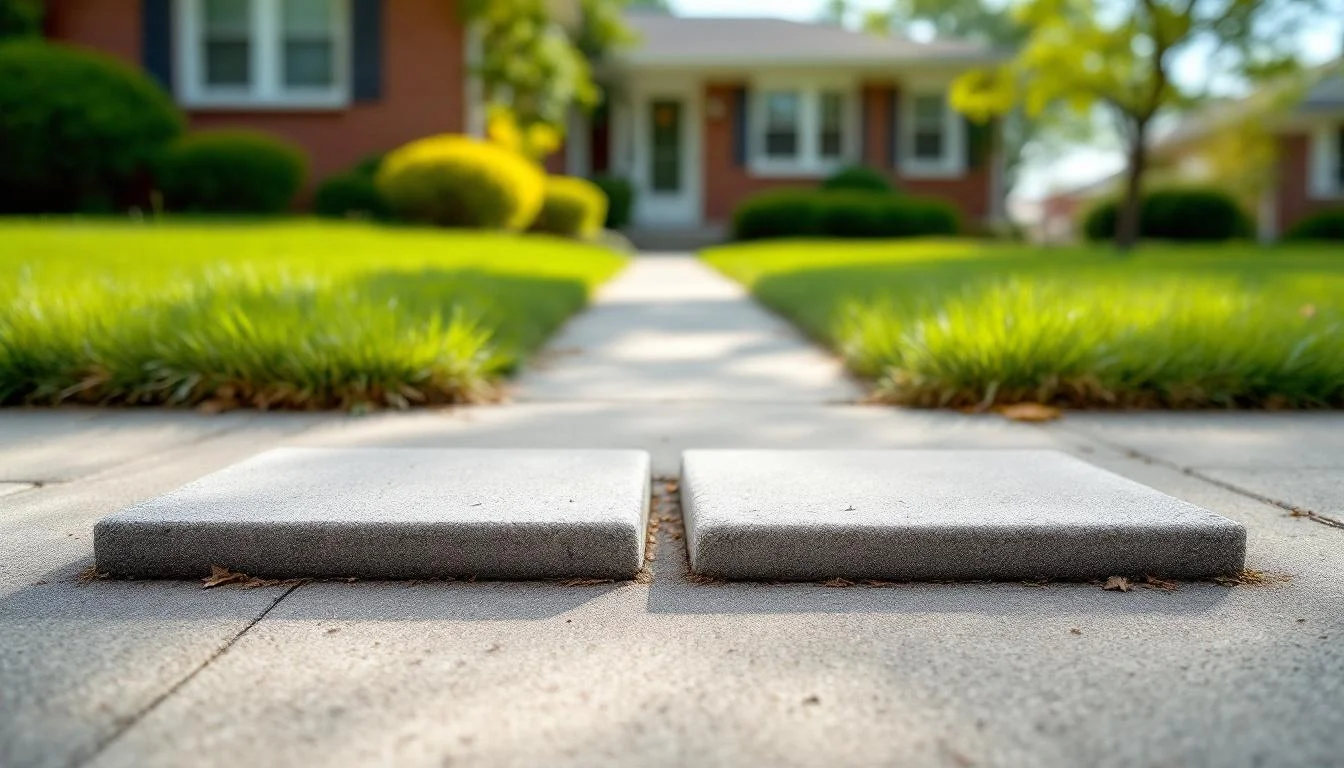 Sidewalk trip hazard fixed with concrete leveling foam
