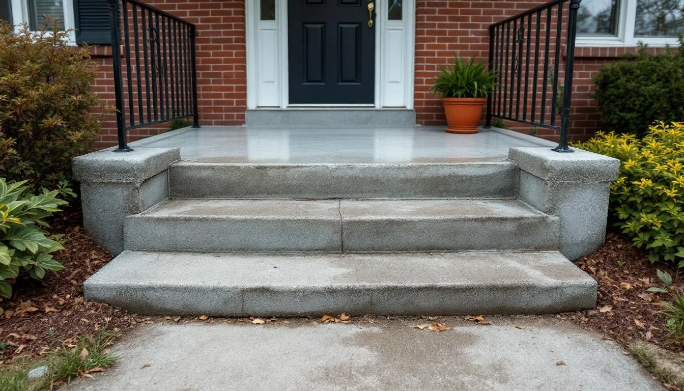 Sinking porch deck before leveling